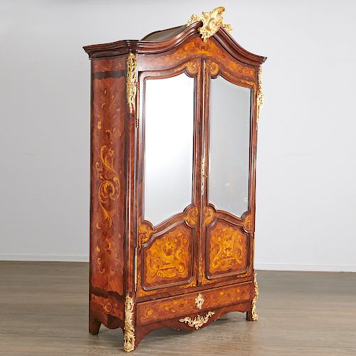 Louis XVI ormolu mounted marquetry armoire