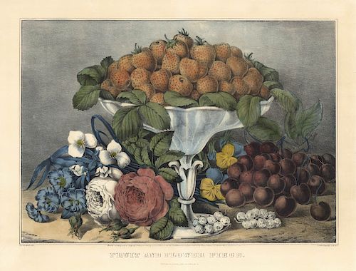 Fruit and Flower Piece - Original Medium Folio Currier & Ives