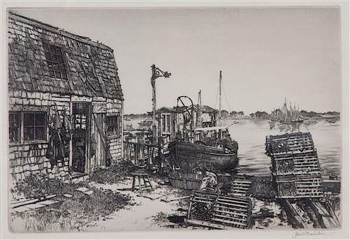 Samuel Chamberlain, (American, 1895-1975), Untitled (Harbor Scene)