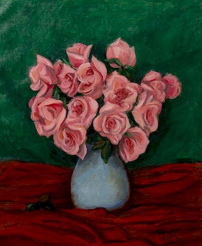 Walt Francis Kuhn, (American, 1877-1949), Pink Roses, 1938