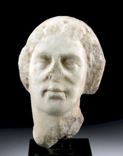 Greek Hellenistic Marble Head of Woman
