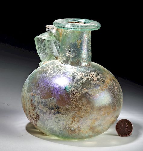Roman Glass Jug w/ Fabulous Iridescence