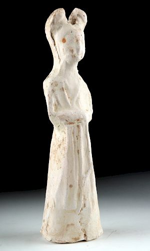 Chinese Tang Dynasty Pottery Female Tomb Attendant