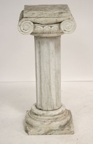 Carved Quartz Classical Ionic Column Pedestal