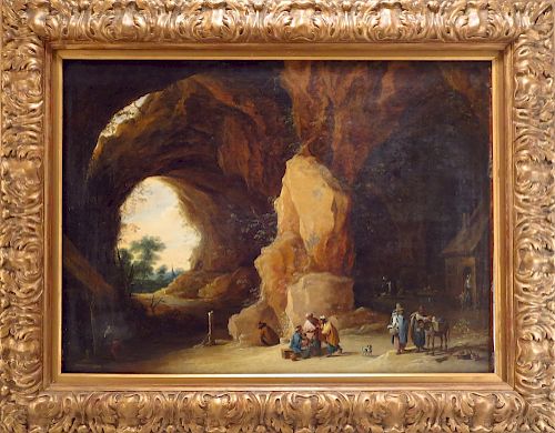 Circle David Teniers II, Gypsies in Grotto 17th c.