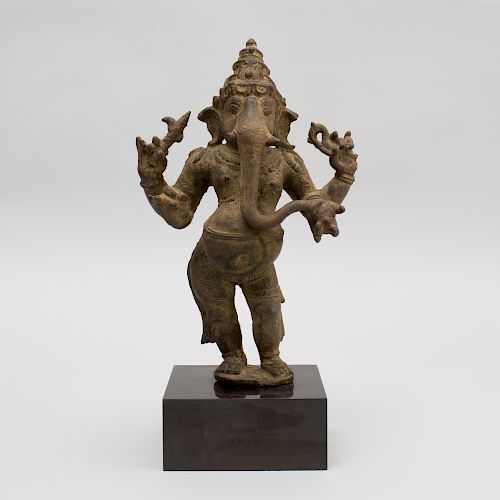 South India Bronze Figure of a Standing Ganesha, Tamil Nadu