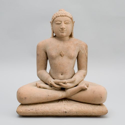 Indian Carved Sandstone Figure of Jina