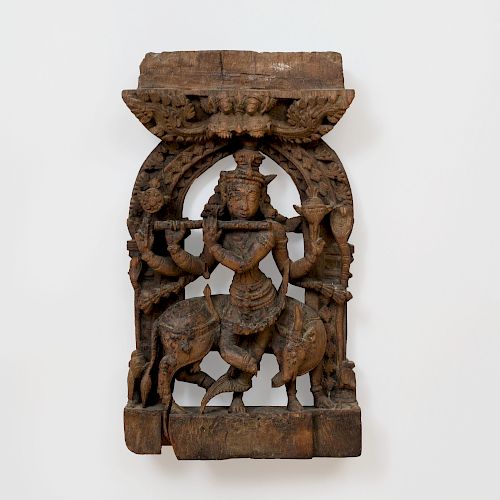 Indian Carved Wood Model of Venugopala