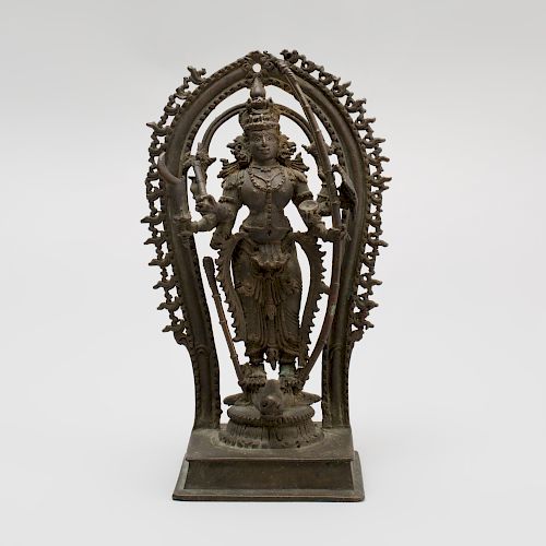 South India Bronze Hindu Goddess Durga, Kerala 