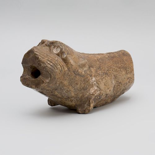 Indian Carved Sandstone Animal Spout Fragment
