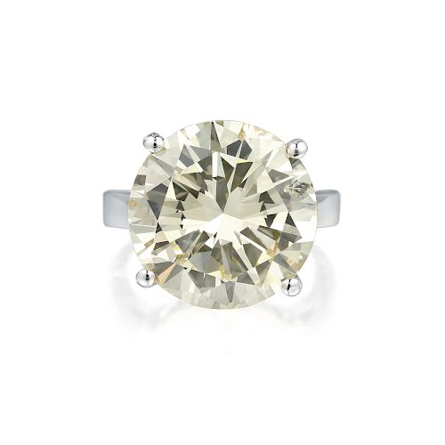 A 14.46-Carat Round Brilliant-Cut Diamond Ring