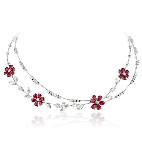 Stefan Hafner Ruby and Diamond Necklace