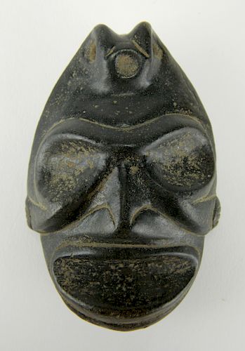 Taino basalt ancestral portrait head