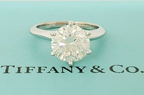 Tiffany & Co Plat 2.74tcw Diamond  Engagement Ring.
