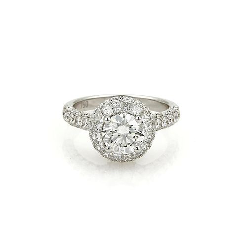 3.83ct Diamond Solitaire 18k Gold Engagement Ring