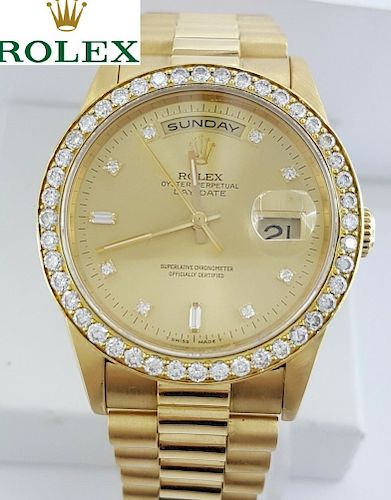 Rolex President Double-Quick Set 18k Watch w/ Box,