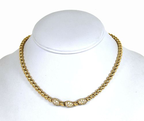 Van Cleef & Appels 18k 1 ct Diamond Choker Necklace