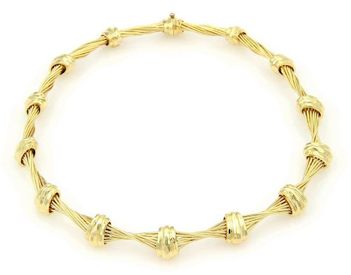 Henry Dunay 18k Twisted Wire Design Choker Necklace