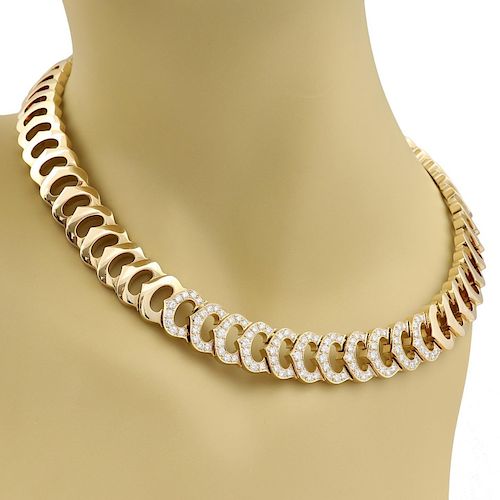 Cartier C Logo 2.75ct Diamond C Link 18k Necklace