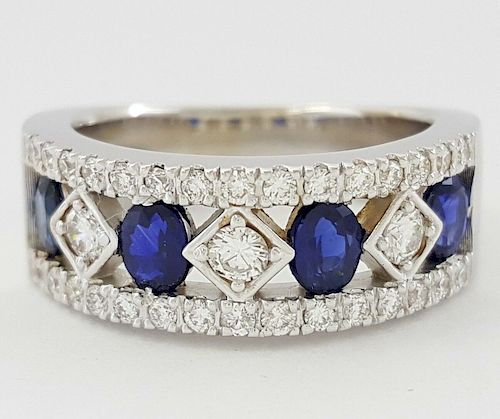 1.65tcw Diamond Natural Blue Sapphire 14K Gold  Ring
