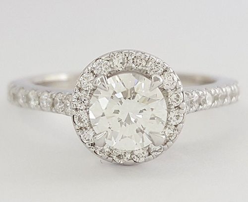1.12tcw Diamond 14K Halo Engagement Ring