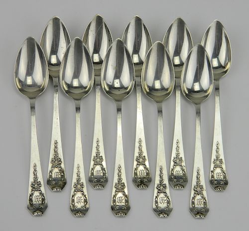 10 Whiting sterling silver grapefruit spoons