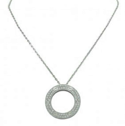 Cartier 18K White Gold Diamond LEVE Necklace