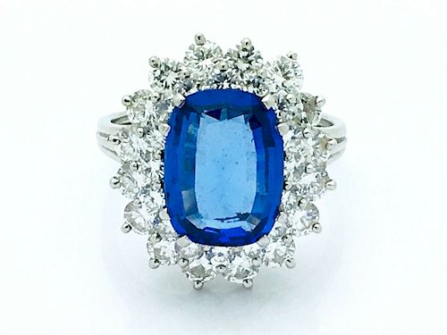 Tiffany & Co Platinum Diamond Oval Tanzanite Engagement