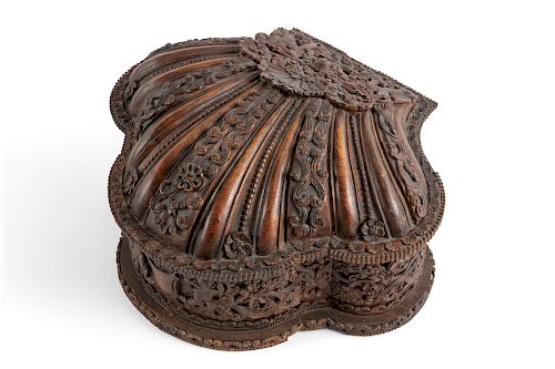 A Spanish Colonial carved coquera (coca box)