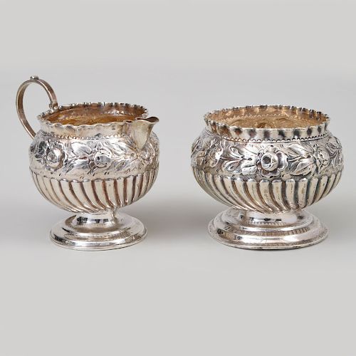 Victorian Silver Cream Jug and Sugar Bowl Set