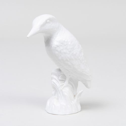 Berlin Porcelain White Glazed Model of a Kingfisher, 'Fishvogel'