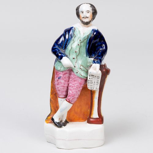 Staffordshire Pottery 'Shakespeare' Flatback Figure