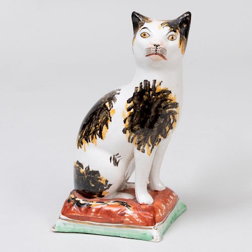Staffordshire Creamware Model of a Cat