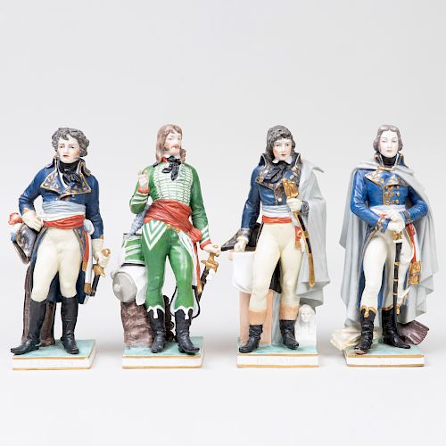 Four Porcelain Figures of French Generals 