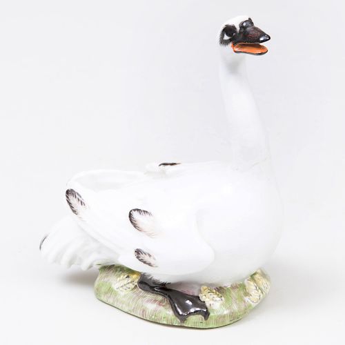 Meissen Porcelain Model of a Swan 
