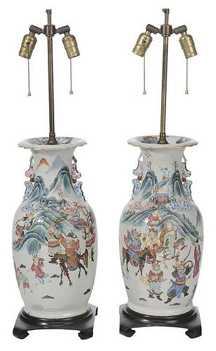 Pair Finely Enameled and Gilt-