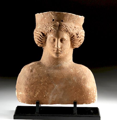 Large Archaic Greek Terracotta Protome - Goddess