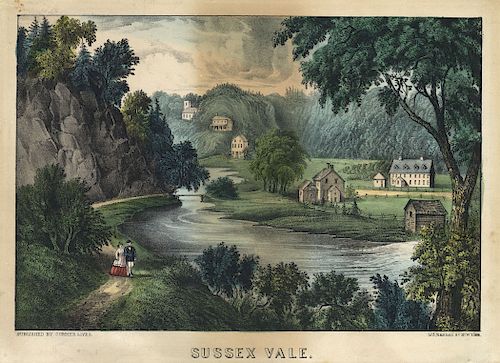 Sussex Vale. New Brunswick - Small Folio Currier & Ives Lithograph