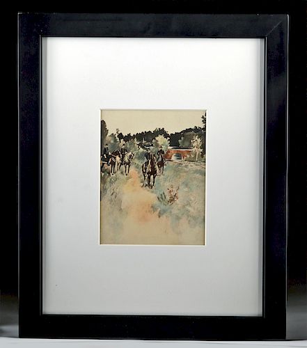 Framed 19th C. Lithograph - Union Cavalry Generals