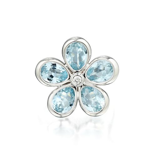 Tiffany & Co. Aquamarine and Diamond Garden Flower Ring