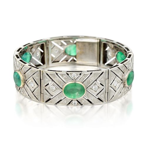 An Emerald and Diamond Bracelet