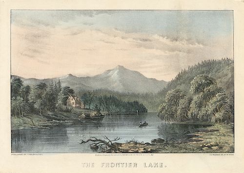 The Frontier Lake - Small Folio Currier & Ives Lithograph