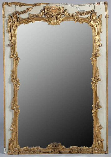 Louis XV Provincial Painted and Parcel-Gilt Mirror