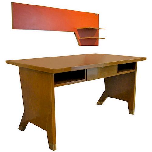 Rare Gio Ponti Desk and Wall Shelf