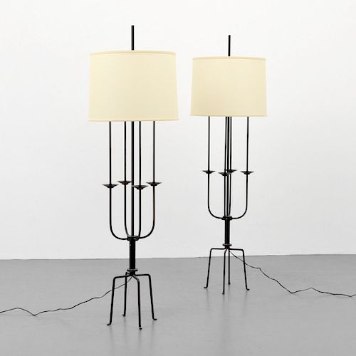 Pair of Tommi Parzinger Floor Lamps