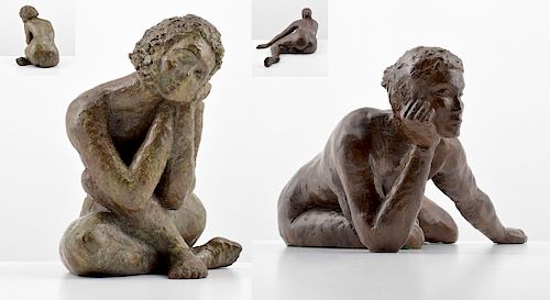 2 Bronze Figural Sculptures, Signed Nita "M"