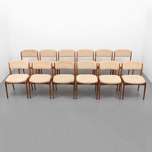 Set of 12 Dining Chairs, Manner of  Erik Buch 