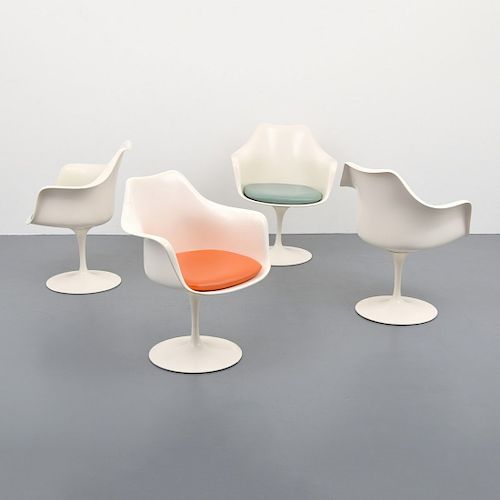 Eero Saarinen "Pedestal" Arm Chairs, Set of 4