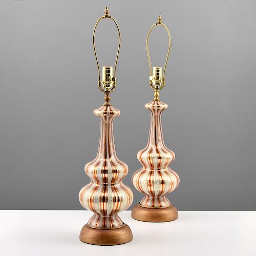 Pair of Murano Lamps, Manner of Dino Martens