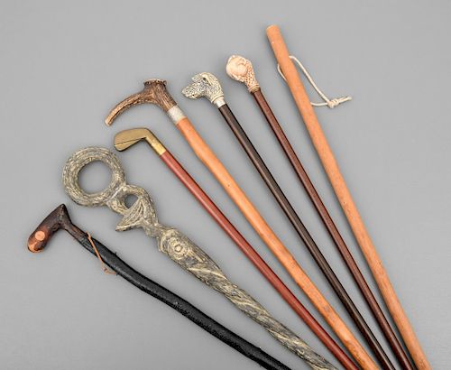 Collection of 7 Vintage Walking Sticks